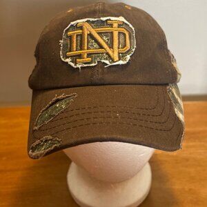 Notre Dame Baseball Hat Cap Zephyr Camo Brown Fighting Iris New